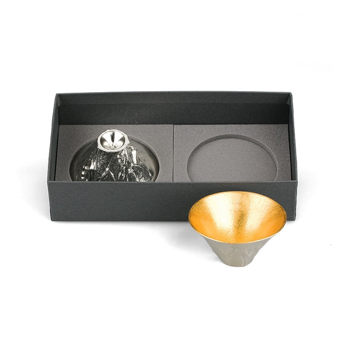 富士山 FUJIYAMA 錫・金箔セット(桐箱入)