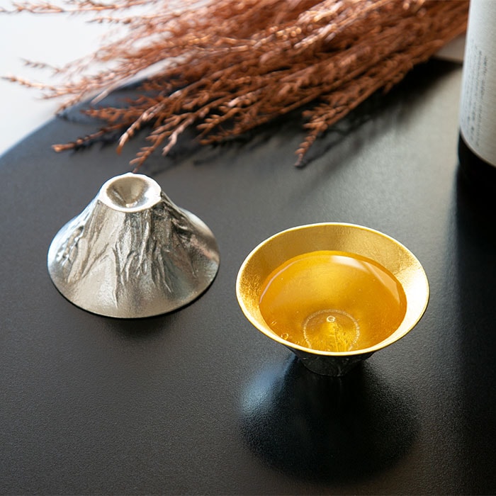 富士山 FUJIYAMA 錫・金箔セット(桐箱入)